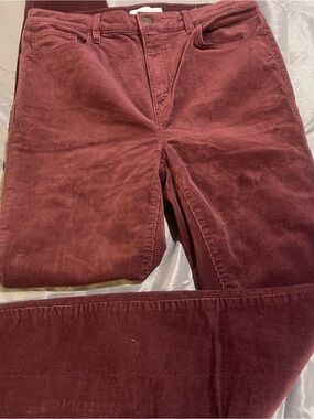 LOFT Straight Leg Corduroy Pants in Wine